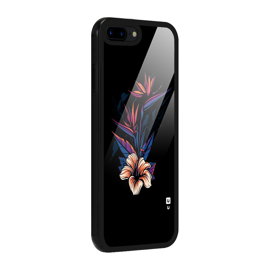 Single Painted Flower Glass Back Case for iPhone 8 Plus