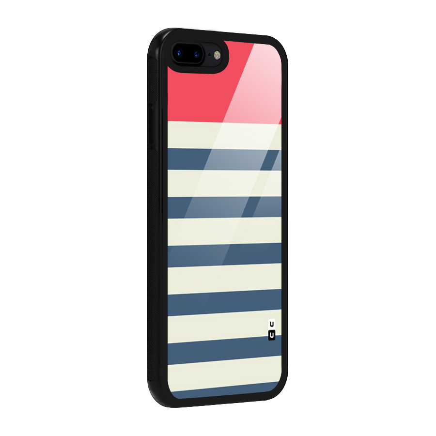 Solid Orange And Stripes Glass Back Case for iPhone 8 Plus