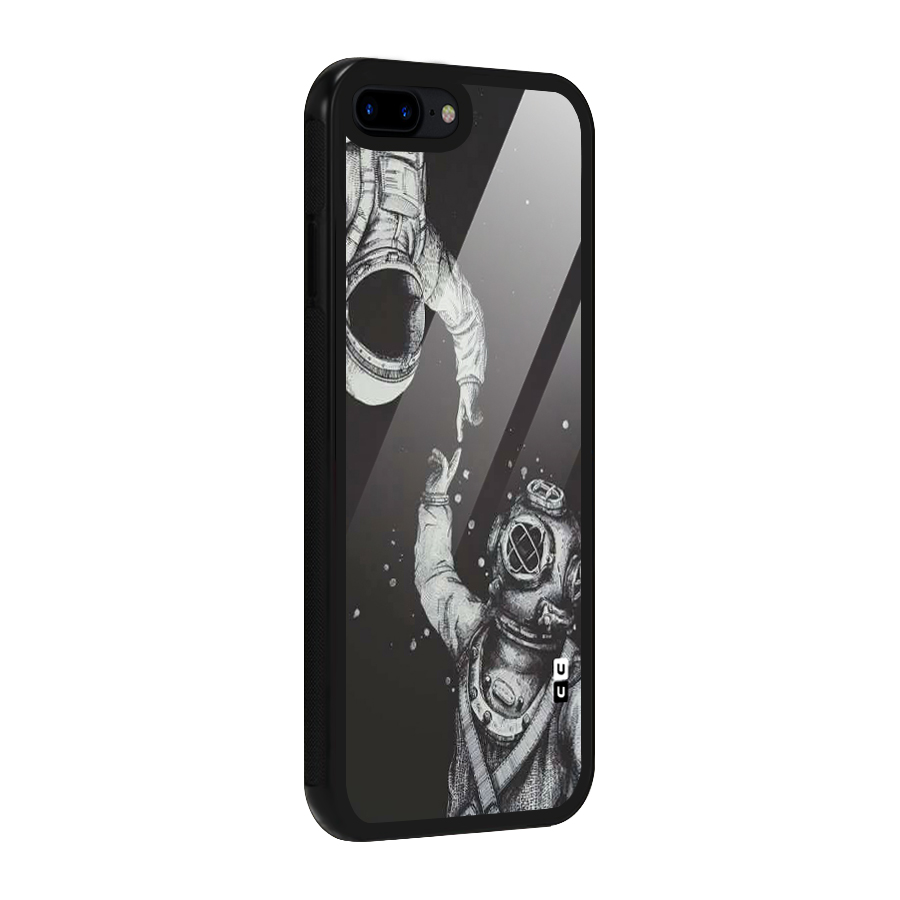 Space Meeting Glass Back Case for iPhone 8 Plus