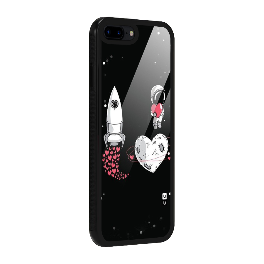Spaceman Love Glass Back Case for iPhone 8 Plus