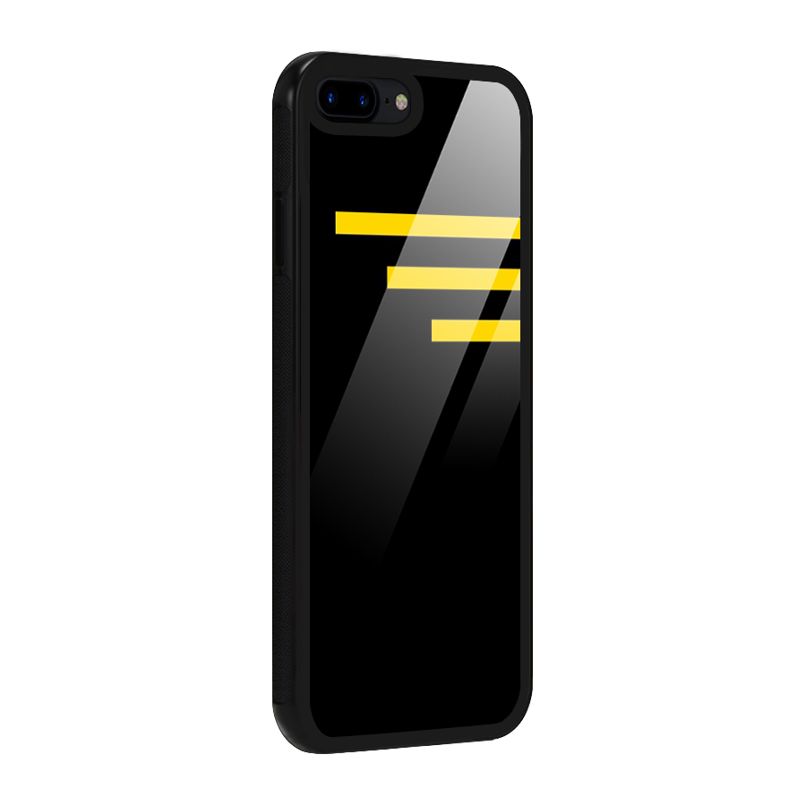 Sports Yellow Stripes Glass Back Case for iPhone 8 Plus
