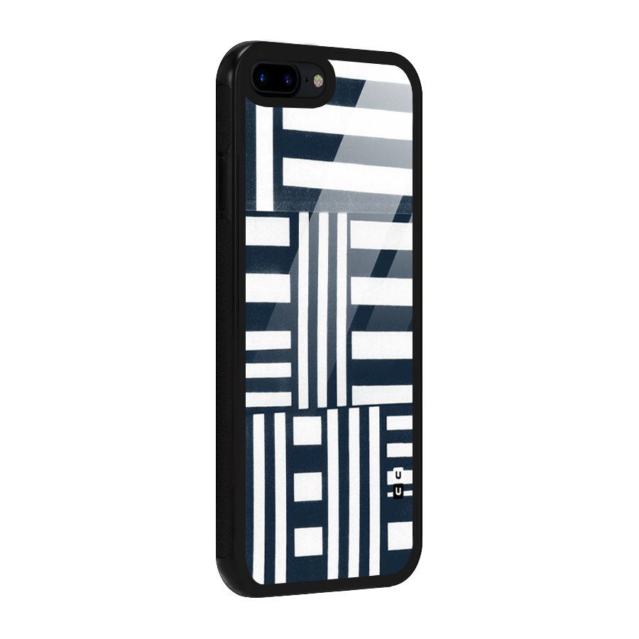 Square  Stripes Glass Back Case for iPhone 8 Plus