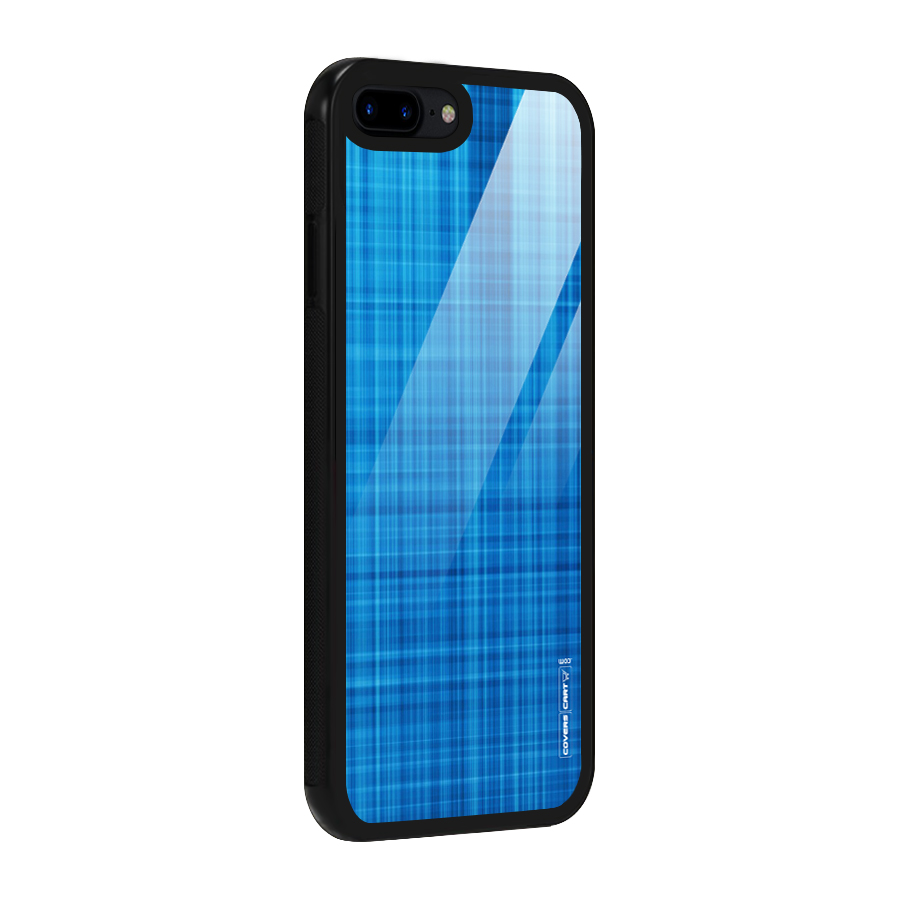 Stripe Blue Abstract Glass Back Case for iPhone 8 Plus