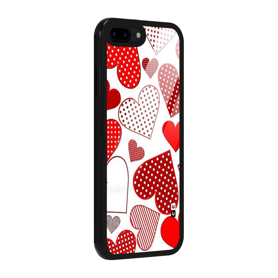 Style Hearts Glass Back Case for iPhone 8 Plus