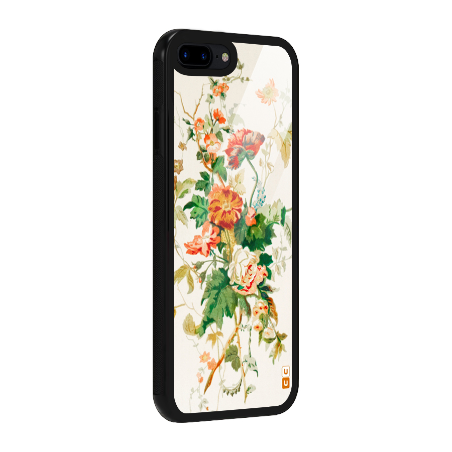 Summer Floral Glass Back Case for iPhone 8 Plus