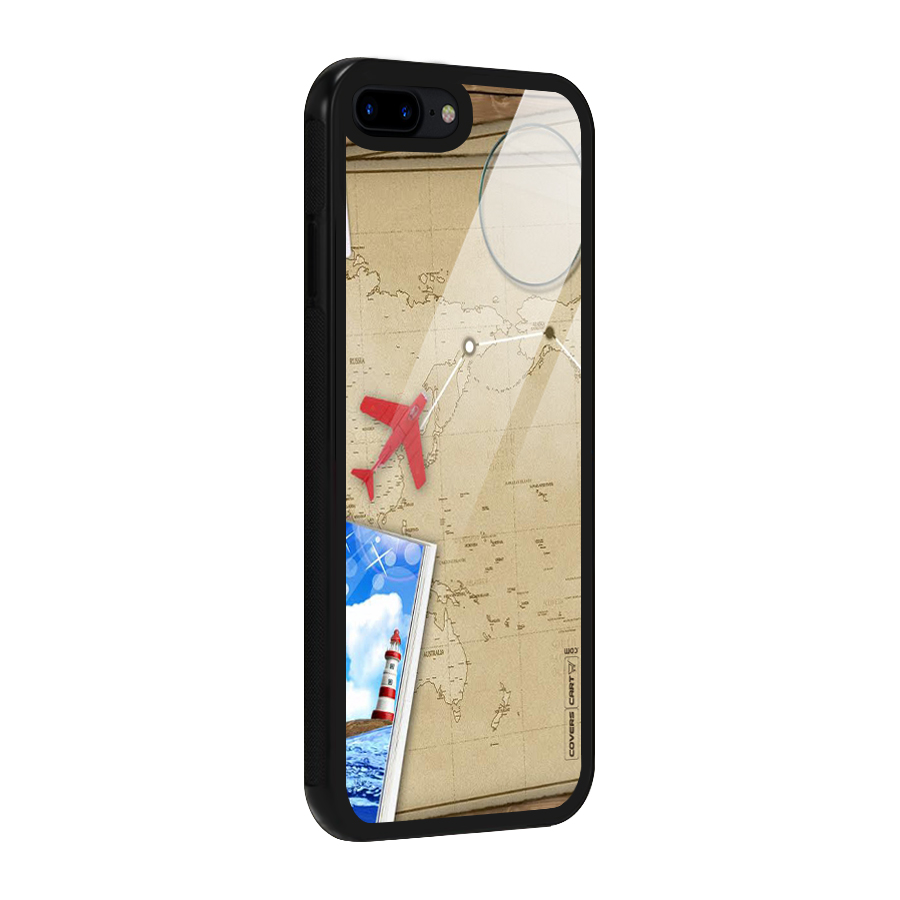 Summer Travel Glass Back Case for iPhone 8 Plus