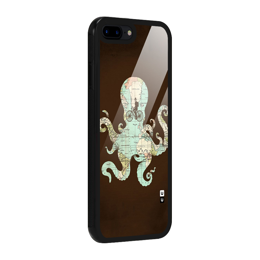 Travel Octopus Glass Back Case for iPhone 8 Plus