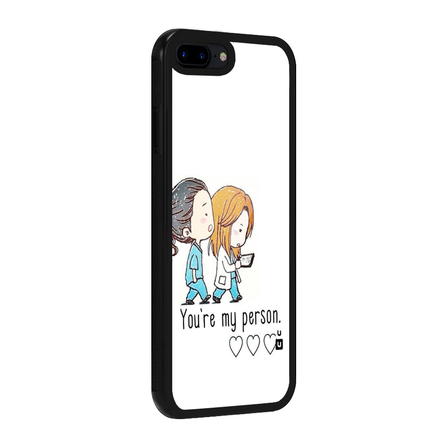 Two Friends In Coat Glass Back Case for iPhone 8 Plus