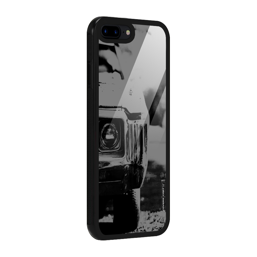 Vintage Car Black and White Glass Back Case for iPhone 8 Plus