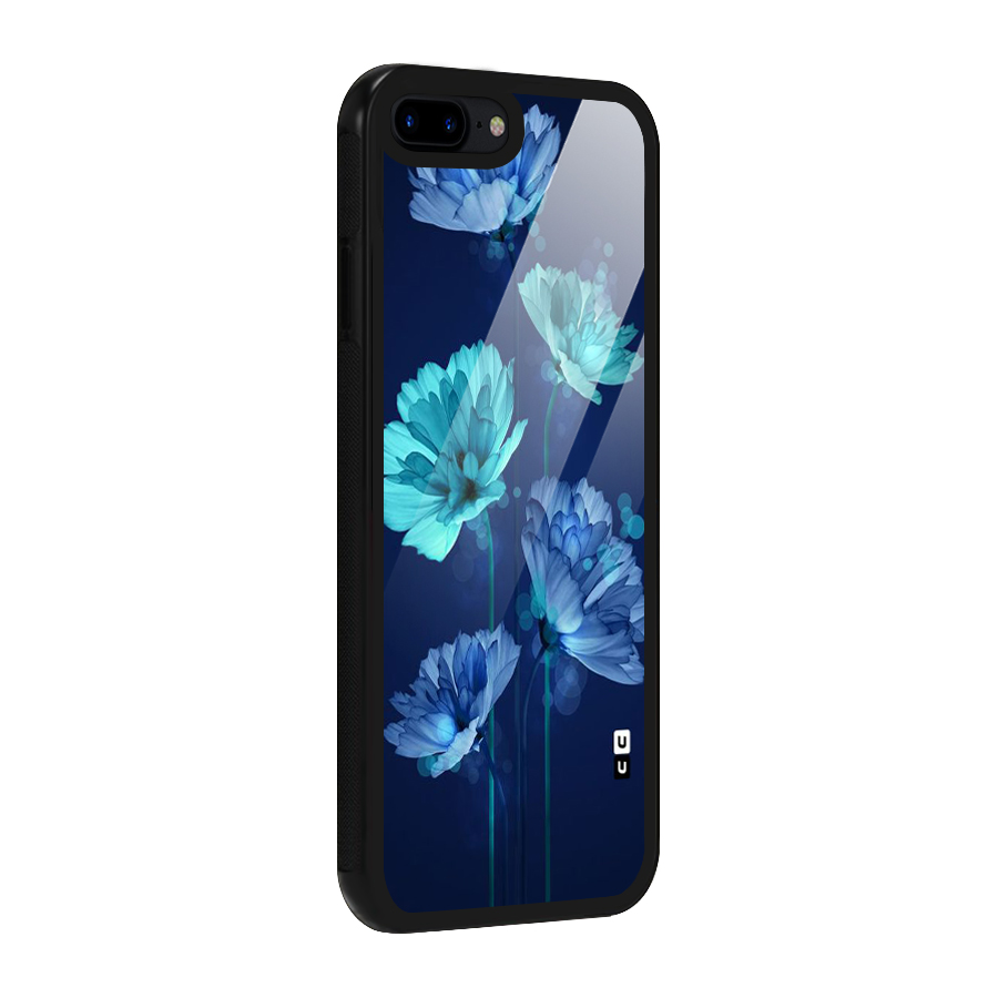 Water Flowers Glass Back Case for iPhone 8 Plus