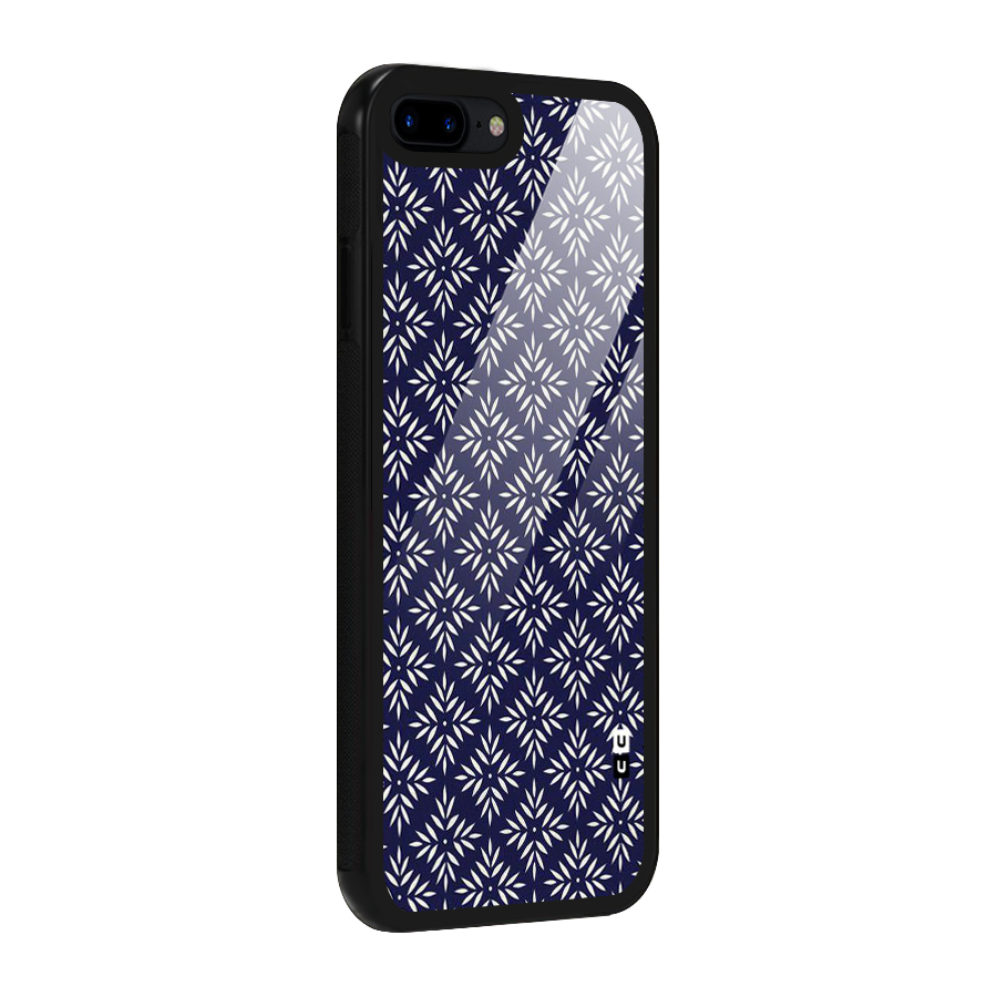 White Petals Pattern Glass Back Case for iPhone 8 Plus
