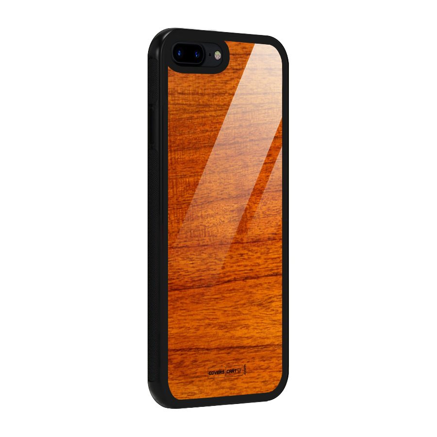 Wood Texture Design Glass Back Case for iPhone 8 Plus