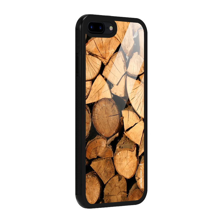 Wooden Logs Glass Back Case for iPhone 8 Plus