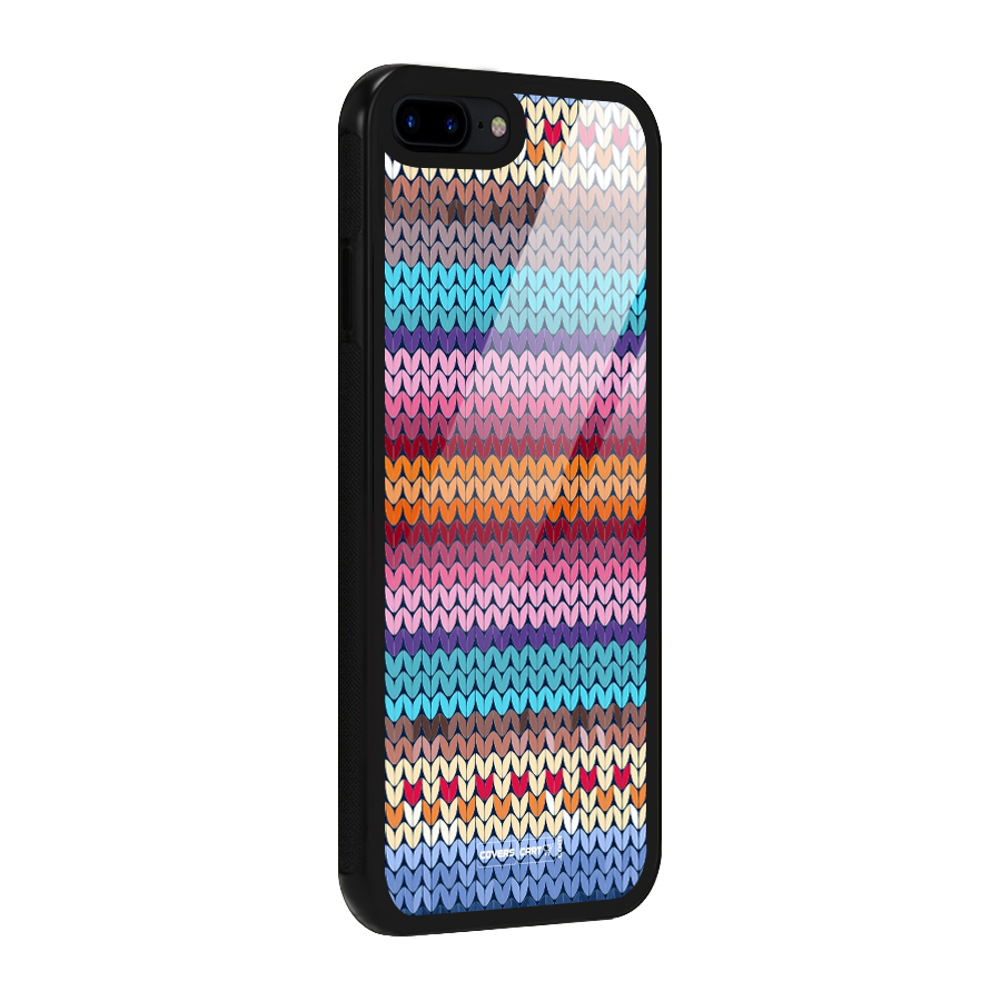 Woolen Glass Back Case for iPhone 8 Plus