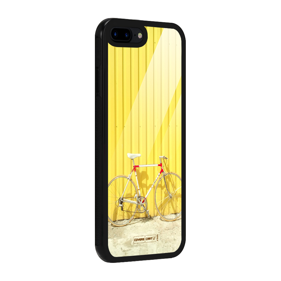 Yellow Cycle Classic Glass Back Case for iPhone 8 Plus
