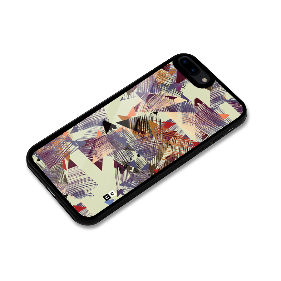 Abstract Sketch Glass Back Case for iPhone 8 Plus