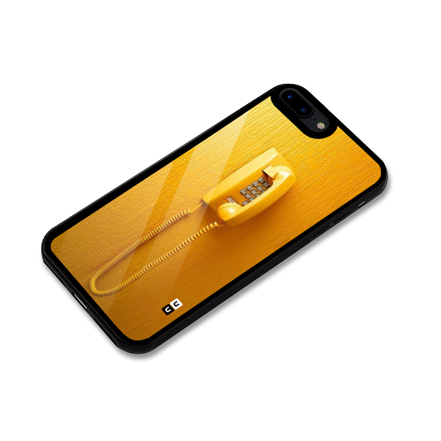 Aesthetic Yellow Telephone Glass Back Case for iPhone 8 Plus