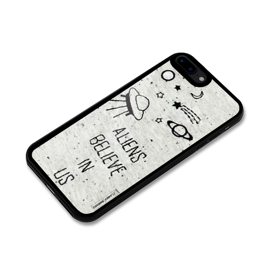 Aliens Believe In Us Glass Back Case for iPhone 8 Plus