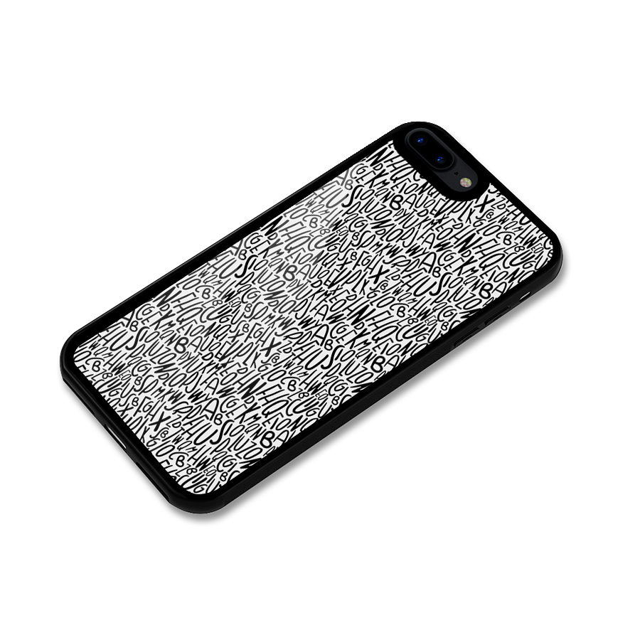 Alphabet Seamless Abstract Glass Back Case for iPhone 8 Plus