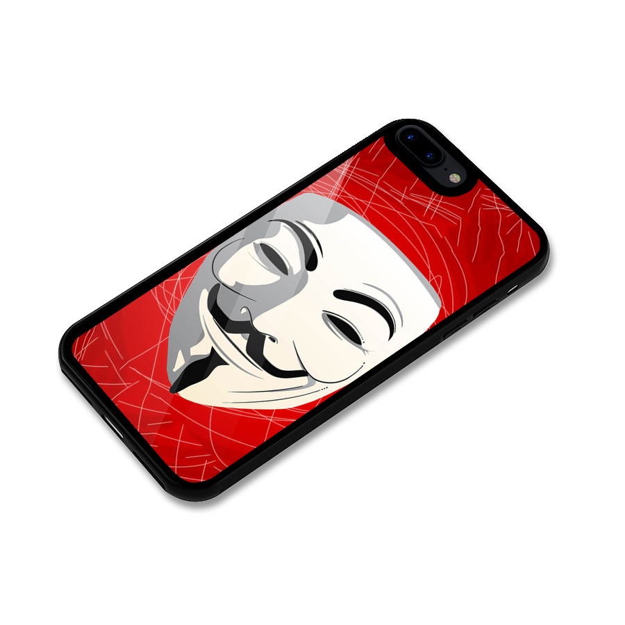 Anonymous Mask Abstract Glass Back Case for iPhone 8 Plus