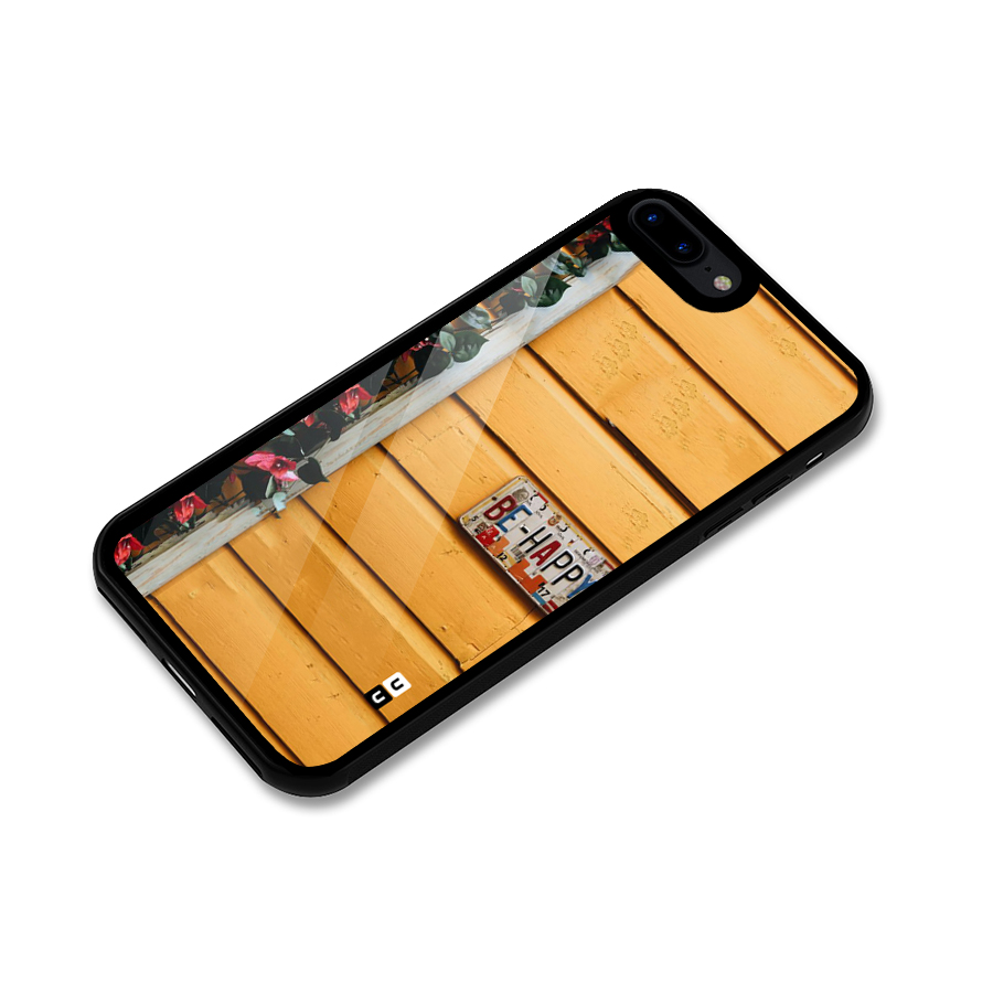 Be Happy Yellow Wall Glass Back Case for iPhone 8 Plus