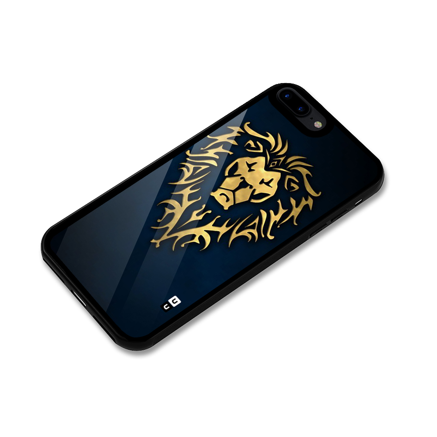 Beautiful Golden Lion Design Glass Back Case for iPhone 8 Plus