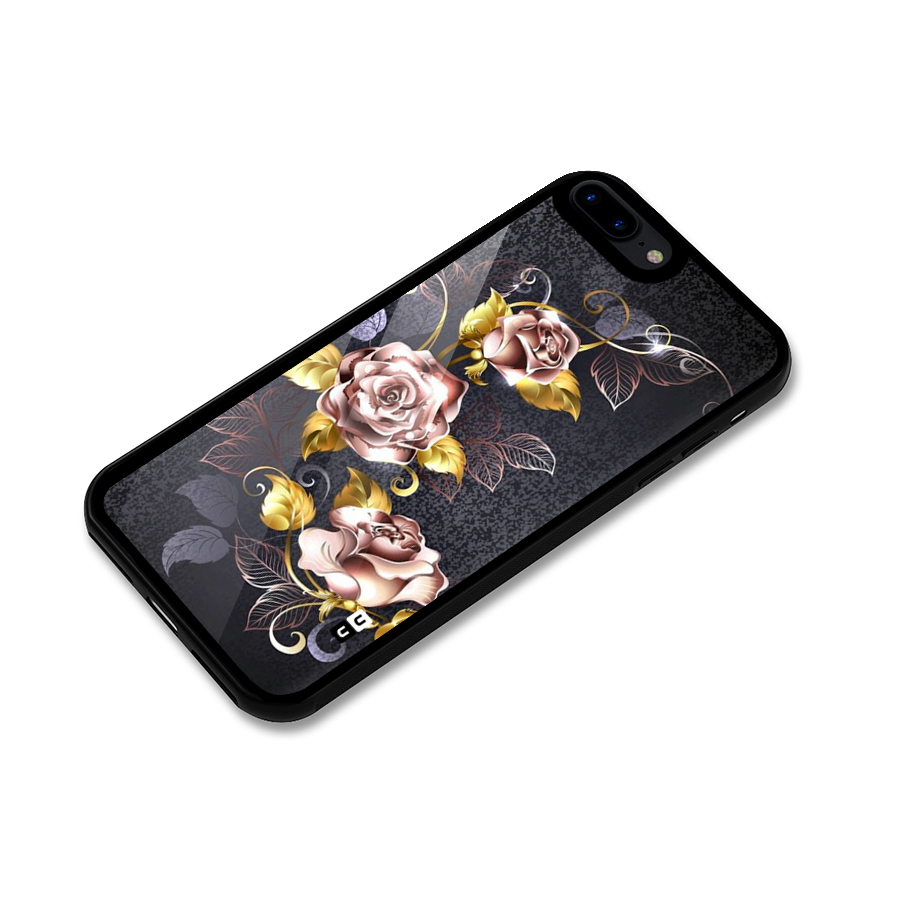 Beautiful Old Floral Design Glass Back Case for iPhone 8 Plus