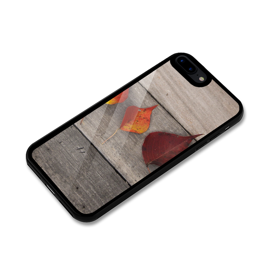 Beautiful Wood Leafs Glass Back Case for iPhone 8 Plus