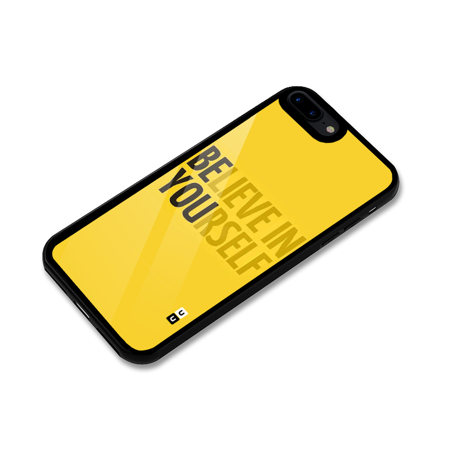 Believe Yourself Yellow Glass Back Case for iPhone 8 Plus
