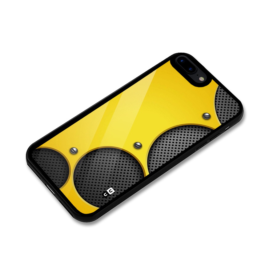 Black Net Yellow Glass Back Case for iPhone 8 Plus