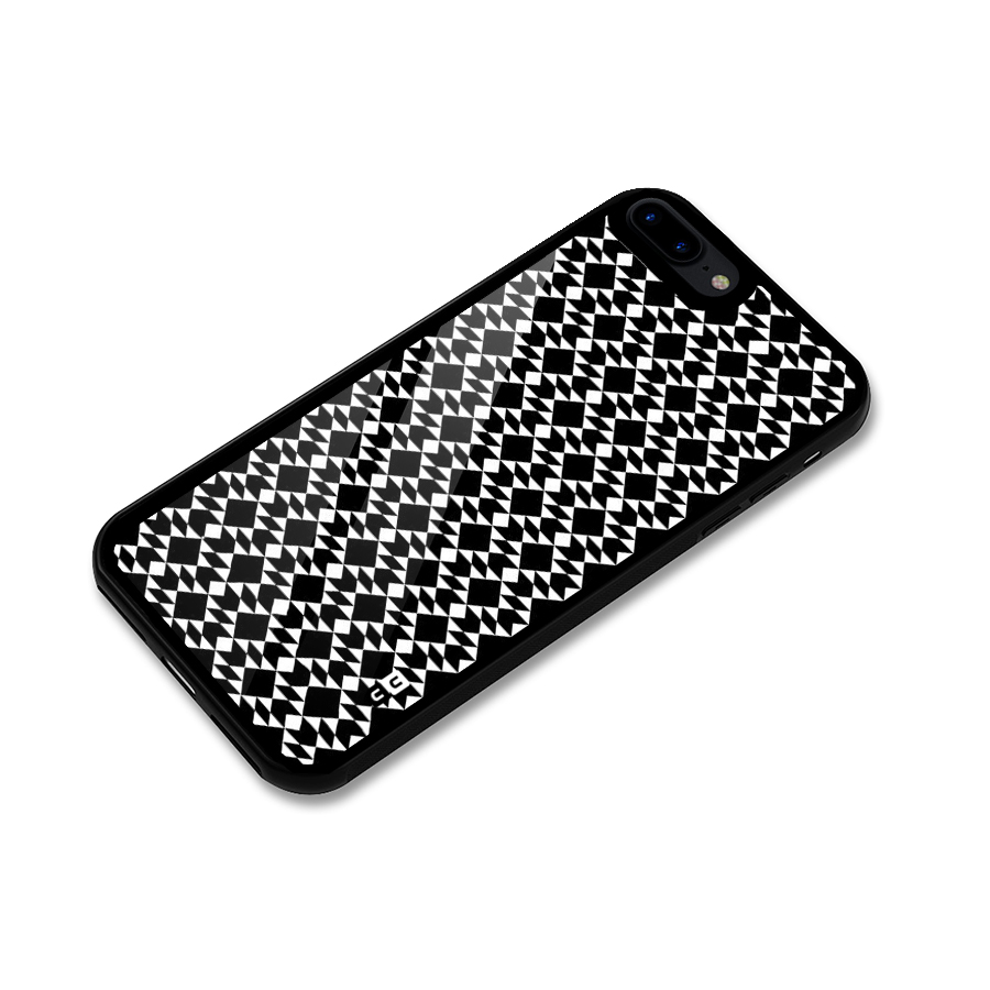 Black White Diamond Abstract Glass Back Case for iPhone 8 Plus