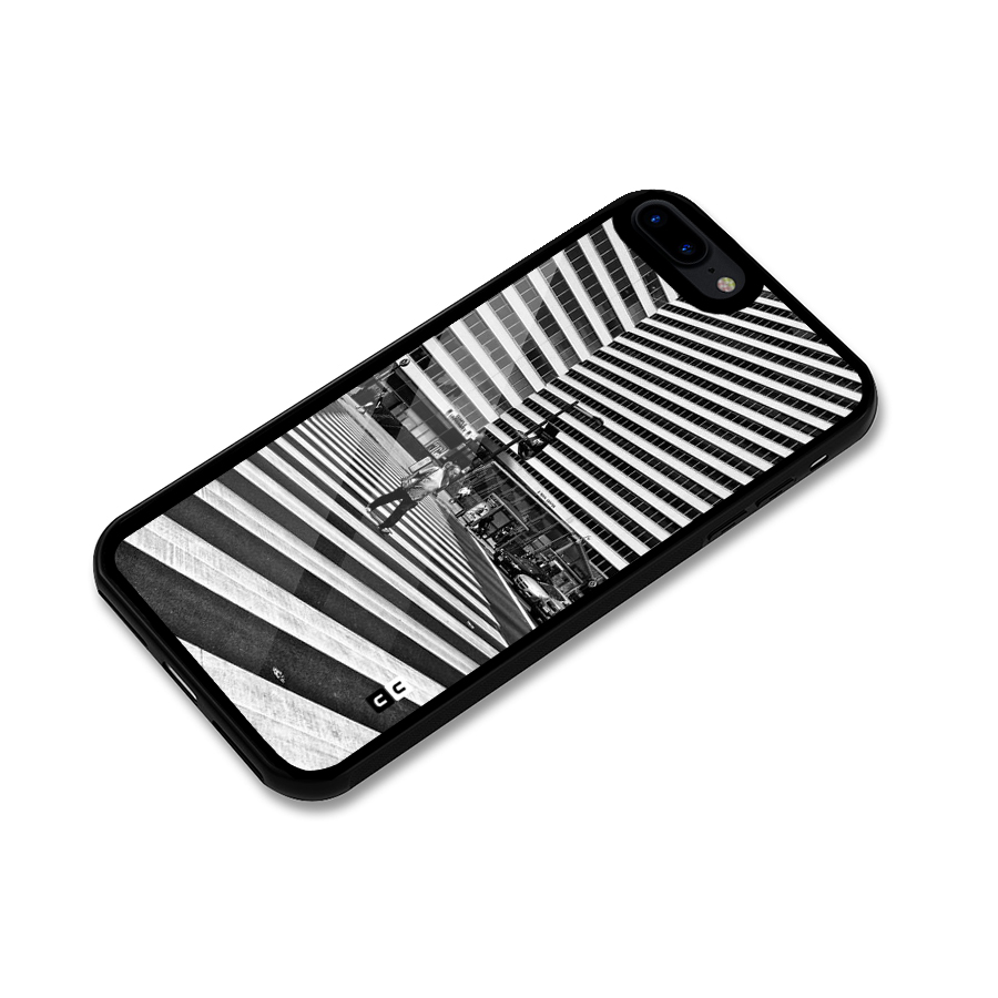 Black White Perspective Glass Back Case for iPhone 8 Plus