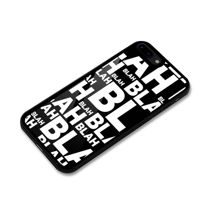 Blah Blah Pattern Glass Back Case for iPhone 8 Plus