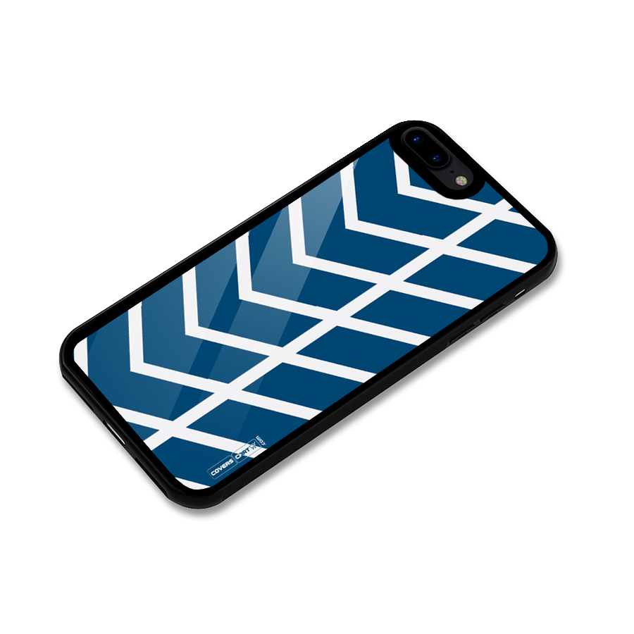 Blue White Pattern Glass Back Case for iPhone 8 Plus