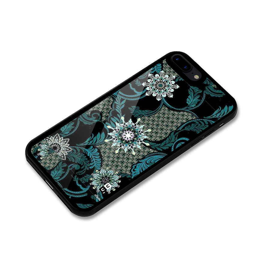 Bottle Green Floral Glass Back Case for iPhone 8 Plus