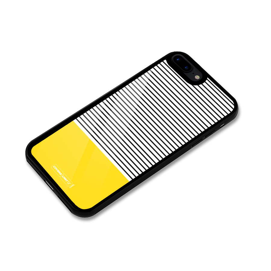 Bright Yellow Stripes Glass Back Case for iPhone 8 Plus