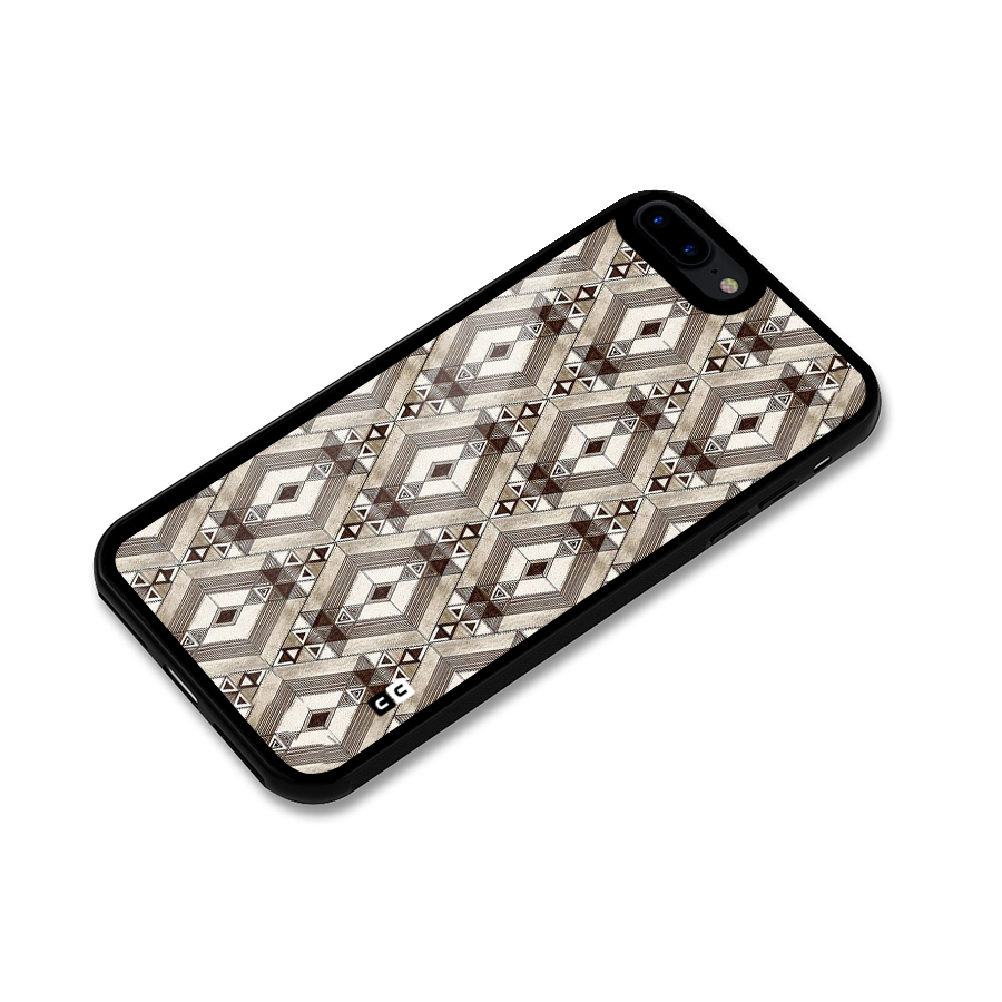 Brown Abstract Design Glass Back Case for iPhone 8 Plus