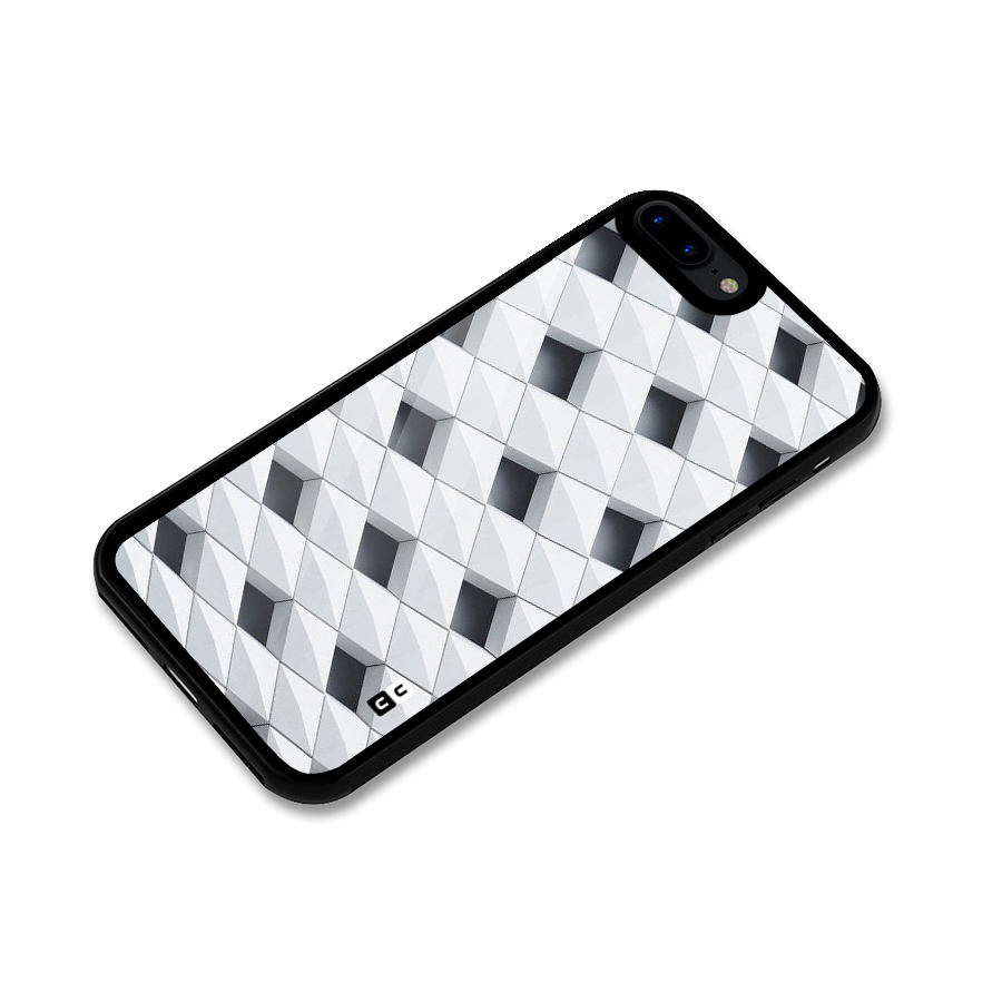 Building Pattern Glass Back Case for iPhone 8 Plus