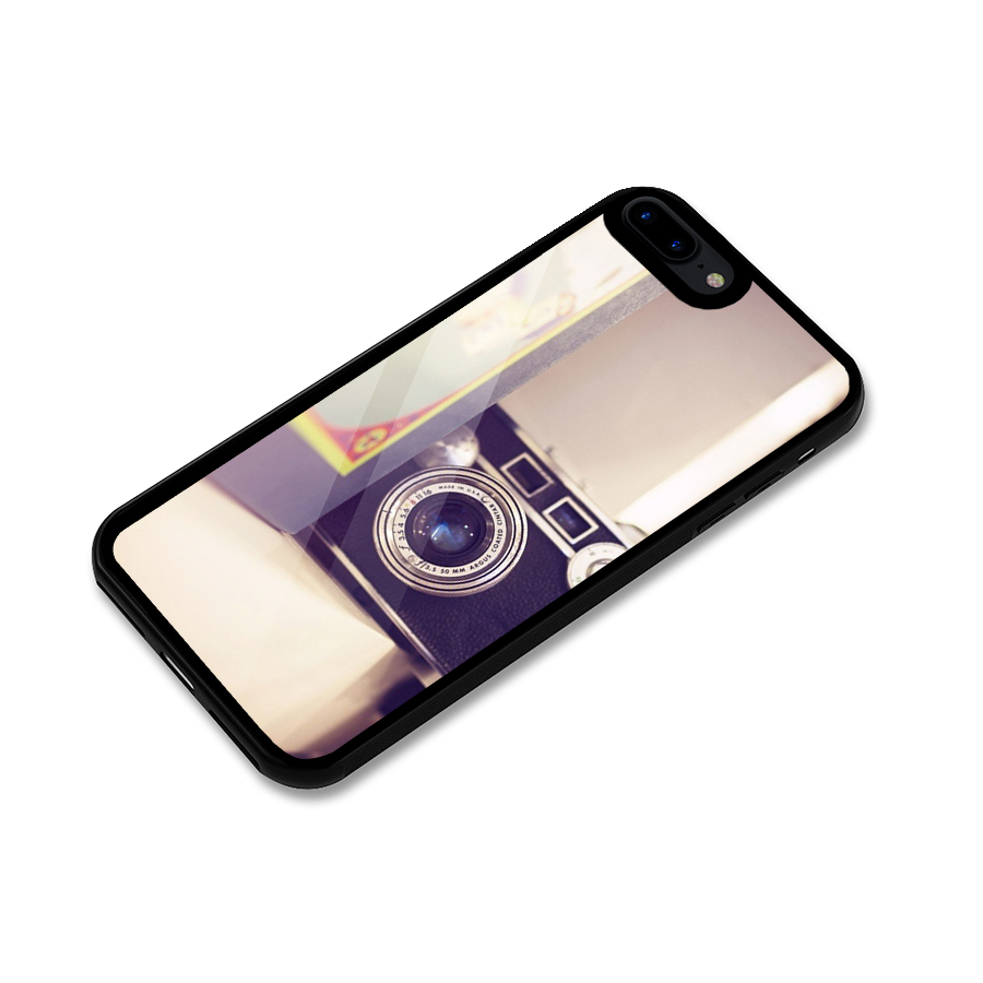 Camera Vintage Pastel Glass Back Case for iPhone 8 Plus