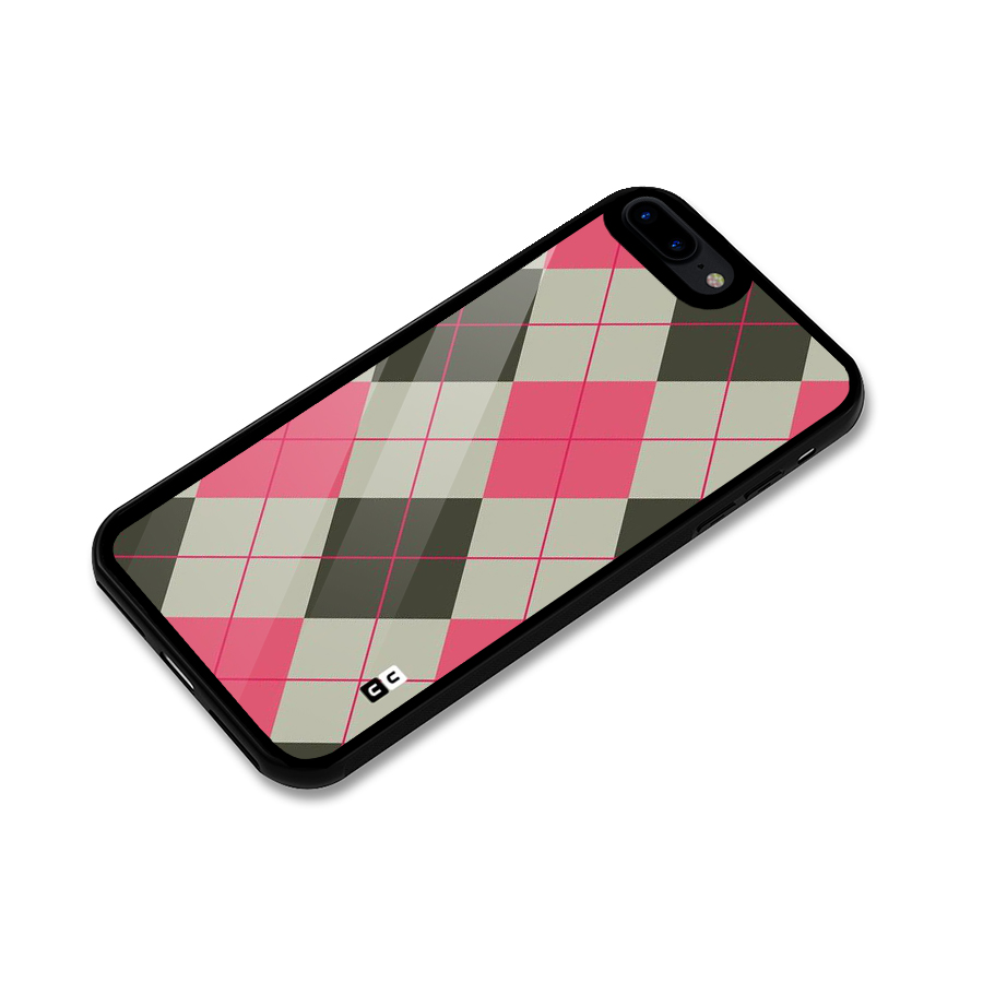 Check And Lines Glass Back Case for iPhone 8 Plus