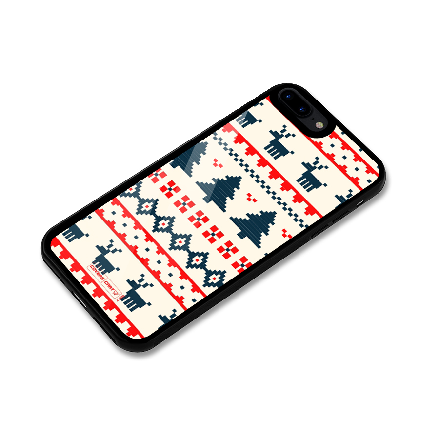 Christmas Design Pattern Glass Back Case for iPhone 8 Plus