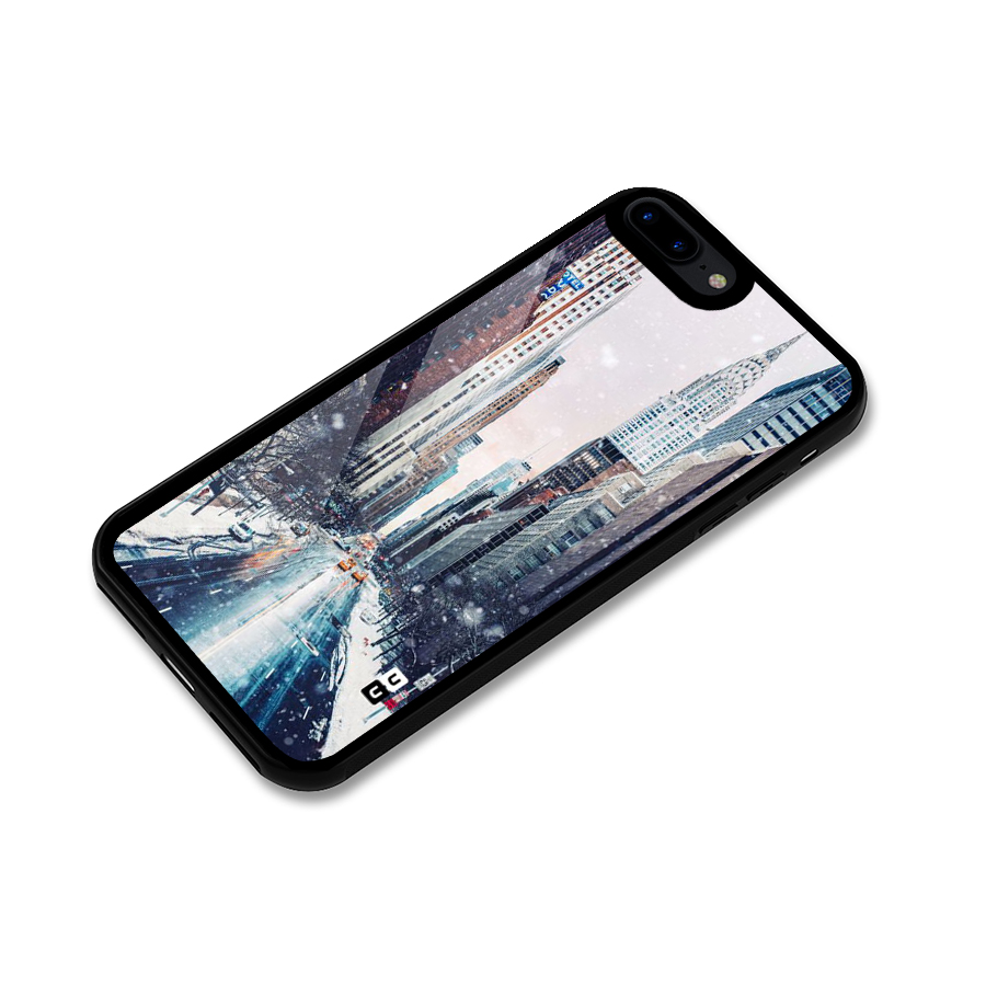 City Snow Glass Back Case for iPhone 8 Plus