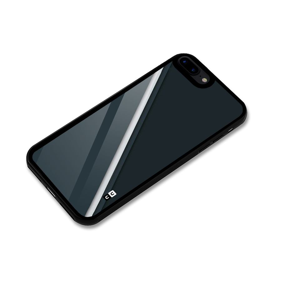 Classic Single Stripe Glass Back Case for iPhone 8 Plus