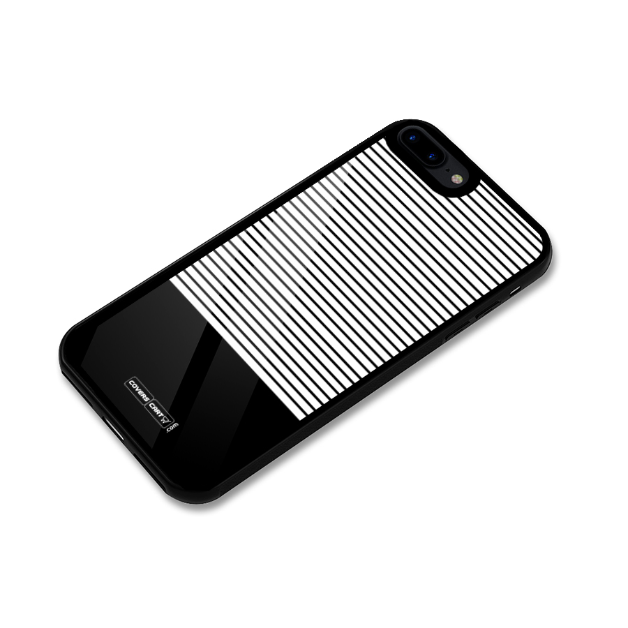 Classy Black Stripes Glass Back Case for iPhone 8 Plus