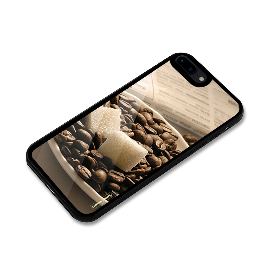 Coffee And Sugar Cubes Glass Back Case for iPhone 8 Plus
