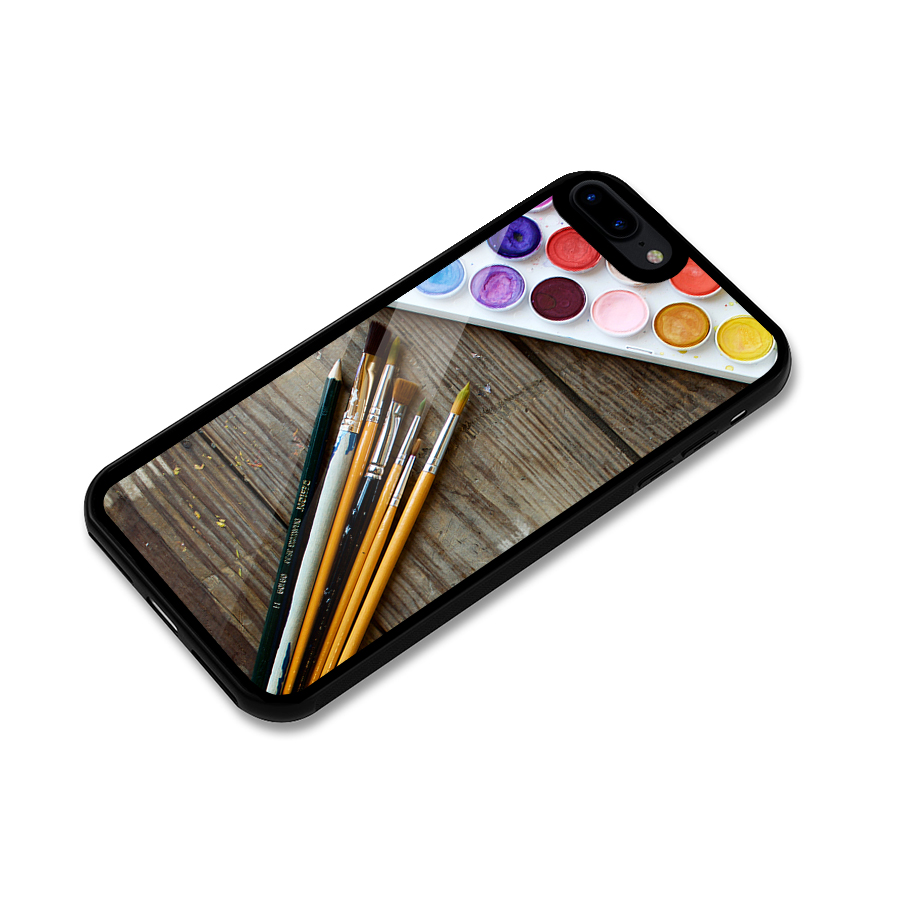 Color Palette and Brush Glass Back Case for iPhone 8 Plus