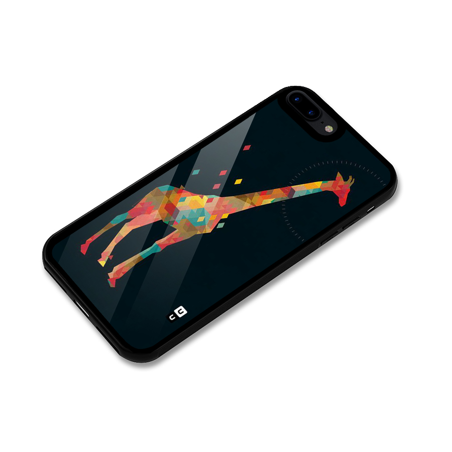 Colored Giraffe Glass Back Case for iPhone 8 Plus