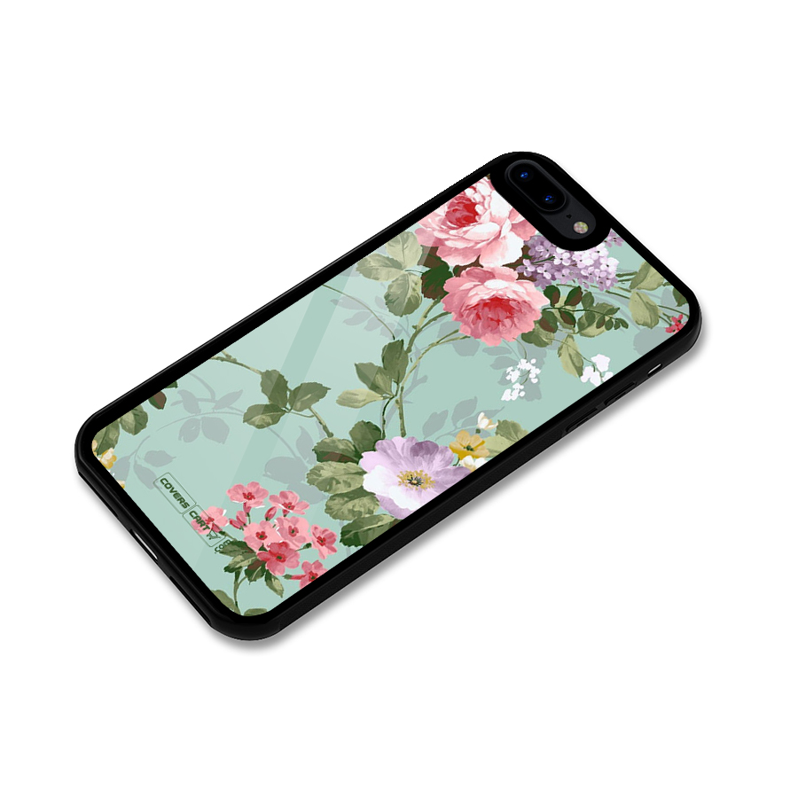 Desinger Floral Glass Back Case for iPhone 8 Plus