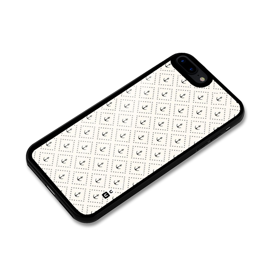 Diamond Anchor Design Glass Back Case for iPhone 8 Plus