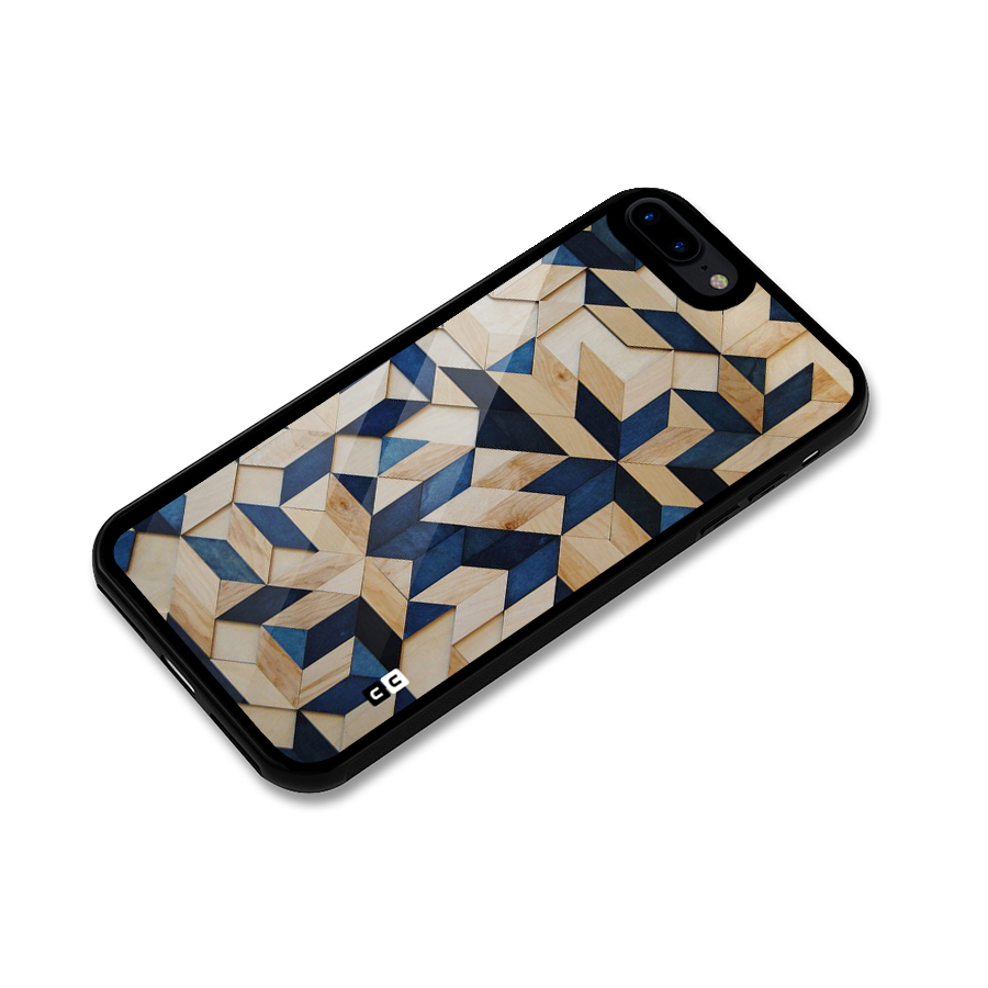 Disorted Wood Blue Glass Back Case for iPhone 8 Plus